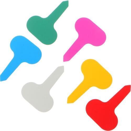 100Pcs Cute Garden Plant Labels Plastic Plant T-type Stake Tags Markers Nursery Pots Garden Decoration Seedling Tray Mark Tools