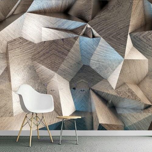 Custom Mural Wallpaper For Walls 3D Stereoscopic Abstract Geometric Lattice Wall Painting Living Room Decoration Papel De Parede