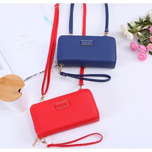 2020 New Style WOMENS Wallet Long Large Capacity Double Zipper Carrying Wallet Womens Double Layer Clutch Bag Fashion Leather