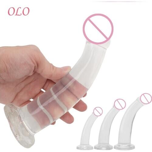 OLO Adult Toys Anal Butt Plug Soft Penis Jelly Dildo Suction Cup Large Dildo Erotic Sex Toys for Woman Strapon Artificial Penis