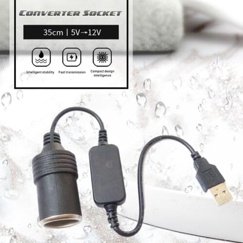 Car Cigarette Lighter Socket USB 5V To 12V Converter Adapter Wired Controller Plug Connector Adapter Auto Interior Accessories