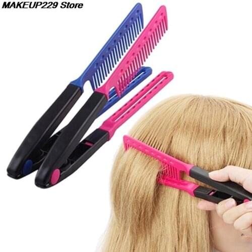 V Type Washable Folding Hair Straightener Comb DIY Salon Hairdressing Brush Styling Tool Accessories