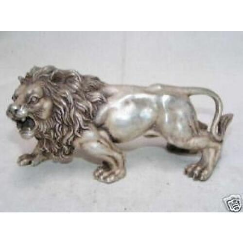 Rare luck tibetan silver Exquisite Collectibles lion statue crafts shipping copper tools wedding Decoration Brass BRASS