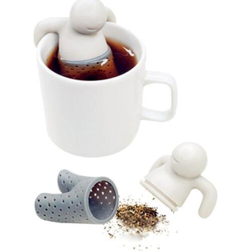 Silicone Leisurely People Tea Strainer Interesting Life Partner Teapot Tea Filter Brewing Making Teapot Kitchen Accessory