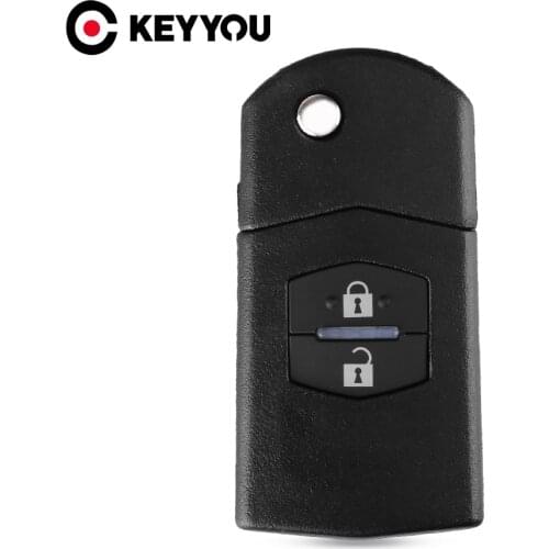 KEYYOU 2 button remote key blank case Folding Flip Remote Key Shell Case Fob PAD FOR MAZDA 2 3 5 6 RX8 MX5 2B Free shipping