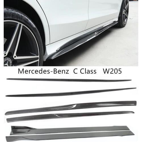 Carbon Fiber Side Skirt Lip Spoiler For Mercedes-Benz C Class W205 C180 C200 C260 C300 2015-2019 Auto Modification Spoilers