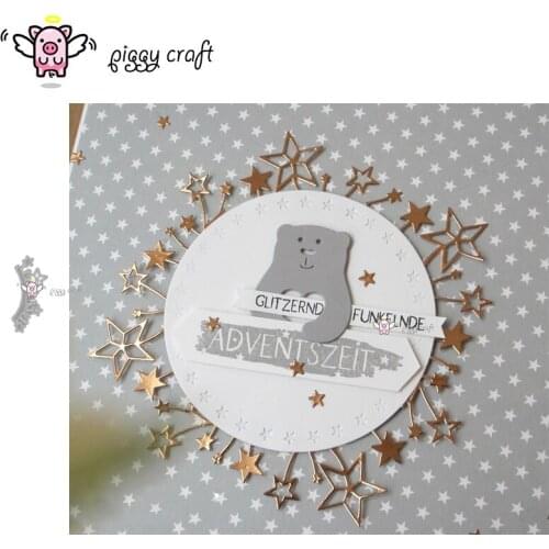 Piggy Craft metal cutting dies cut die mold New Star banner strip Scrapbook paper craft knife mould blade punch stencils dies