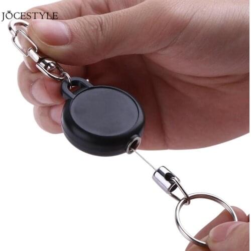 Retractable Pull Key Chain Outdoor Survival EDC Steel Wire Rope Recoil Ring Key Chain Holder Camping Travel Kits