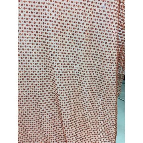 Champaign gold high quality french tulle lace fabric African sequins net lace glitter fabric for woman wedding dress