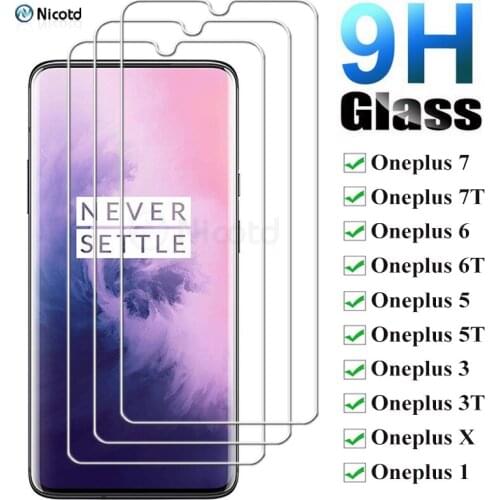 3Pcs Premium 9H Tempered Glass For Oneplus 7 7T 6 6T 5 5T 3 3T 1 X Screen Protector For One Plus 7t 6t 5t 3t 1+7 1+6 1+5 1+3 1+1
