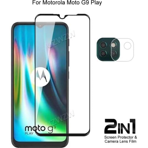 For Motorola Moto G9 Play Front Screen Protector Protective Tempered Glass & Camera Lens Film