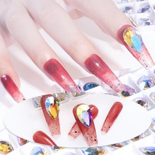 10pcs Flatback Nail Stones New Arrival Glitter Glass Rhinestones Strass K9 Glass Nails Glue Crystals Decoration Stones네일파츠