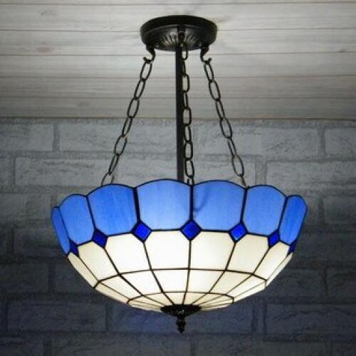 16inch European style Mediterranean blue white color pendant light bar room restaurant hang lamps