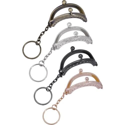 20PCS 5cm Metal Coin Purse Frame Handle with Keyring Kiss Clasp Lock Bags Hardware for Clutch Bag Accessories DIY Craft Supplies