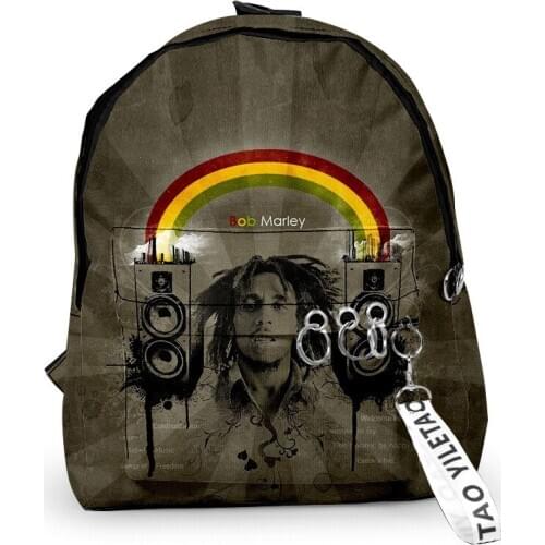 2020 Personalized Bob Marley Backpacks Men Women Harajuku Travel Bags 3D Print Teenage Notebook Backpack Bag