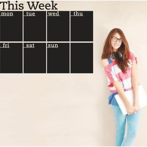 45*58cm Weekly Calendar Chalkboard Wall Sticker Removable Memo Blackboard Vinyl Stickers Office School Black Board New 2021