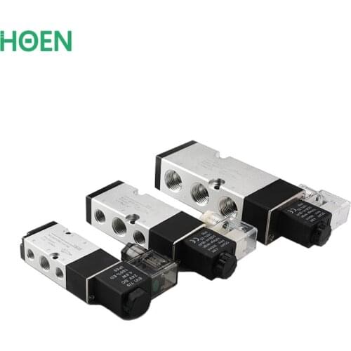 5 Way 2 Position Electir Solenoid Valve 4M210-08 4M310-10 1/4" 3/8" 1/2" DC12V 24V AC110V 220V Pneumatic Parts Air Control Valve