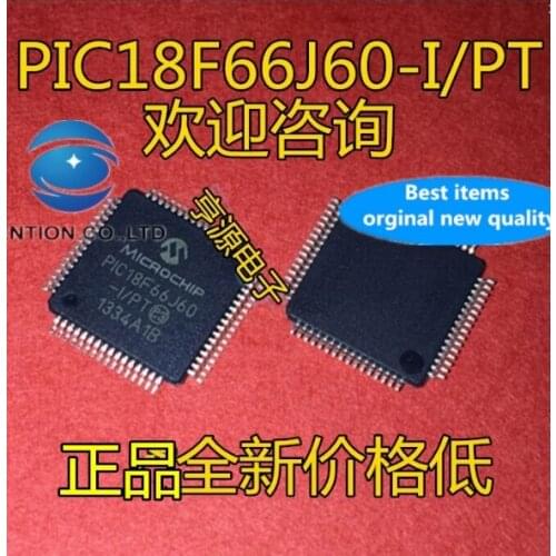 5pcs real photo 100% new and orginal PIC18F66J60 PIC18F66J60 - I/PT QFP64 microcontroller