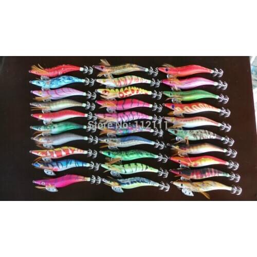 50pcs squid jig clothes warpped fishing lure 3.0# (many colors mixed )