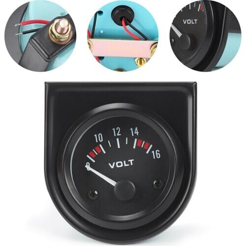Car Motorcycle Voltmeter 52mm Voltage Gauge Meter 8V-16V Durable Vehicle Voltage Power Measuring Tester Auto Replacement Parts