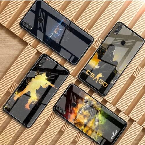 CS GO Gun Game Tempered Glass Phone Case For Huawei P20 P30 P40 P40 Lite Pro Psmart Mate 20 30 Cover Shell