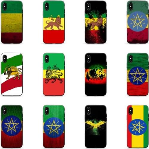 Retro ethiopia flag pattern Phone Case for iPhone 7 8 11 12 Pro X XS Max XR Samsung A S 10 20 30 50 70 Plus pro funda