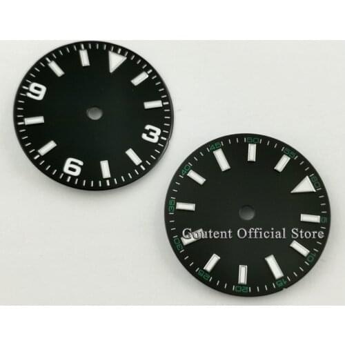 Goutent 29mm Sterile Black NH35 NH36 Watch Dial Fit ETA2824/2836 Miyota 8205/8215/821A DG2813/3804 Movement Watch Face Dial