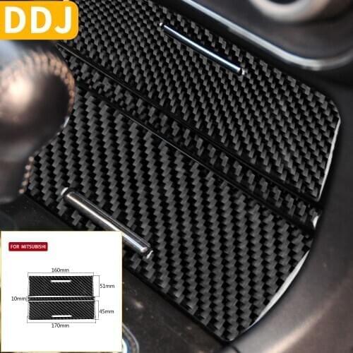 For Mitsubishi Lancer EVO X MR 2008-2015 Center Storage Glove Box Cover Carbon Fiber Sticker Trim Vehicle Car Accessories