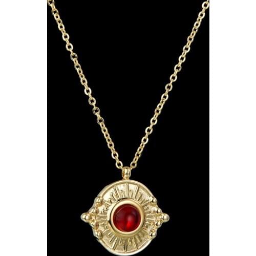 Red Pearls Piercing Elegant Necklaces Pentants Gold Stainless Steel Stylish Long Pendant Jewelry Party Gift For Girl Women Gift