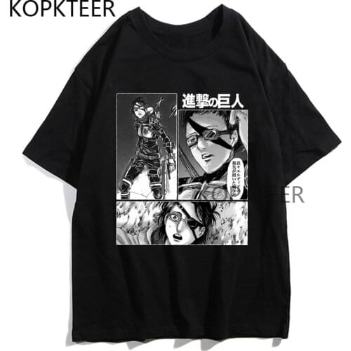 Attack on Titan AOT T-Shirt Men Women T Shirt Hanji Zoe Manga Clothes Fashion Tops Japanese Anime Short Sleeve Cotton T-shirts