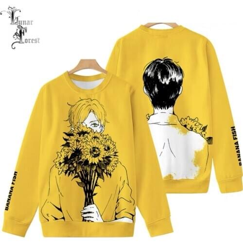 BANANA FISH 3D Printing T-shirt Fashion Round Neck Long Sleeve Popular Japanese Anime Streetwear Plus Size