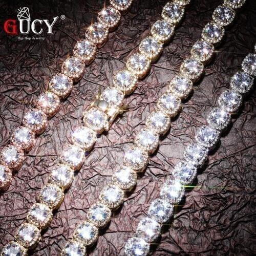 GUCY Square Cubic Zirconia Tennis Chains Top Quality Hiphop Necklace Luxury Full Iced Out CZ Jewelry For Men Women Drop Shipping
