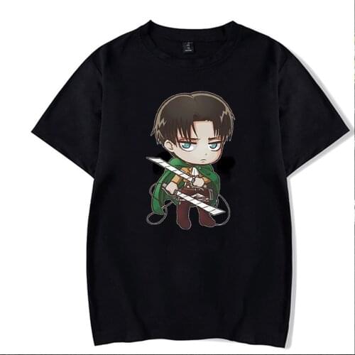 Hot Anime Attack on Titan Cartoon T Shirt Women Men Fashion Harajuku Levi Ackerman Print T-shirt Hip Hop Top Tees