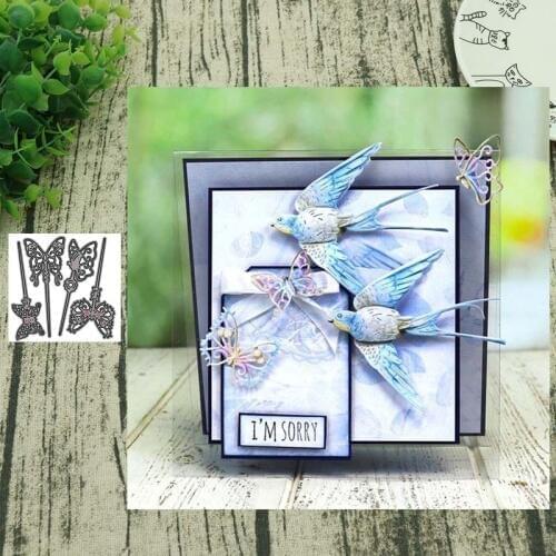 Metal Cutting Dies Butterfly label Embossing Scrapbooking Stencil Craft Cut Die For DIY Card Crafts Handmade