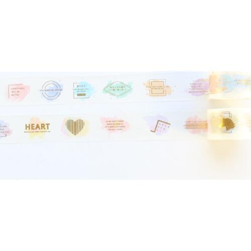 Domikee cute cartoon gold foil words design decoration paper masking tape for diary planner notebooks,candy kids DIY washi tape