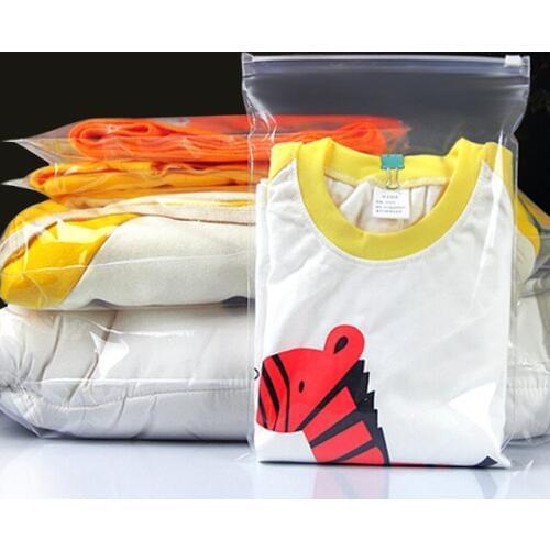 50Pcs/lot Reclosable Clear Plastic Underwear Storage Bag For Travel Clothes Package Transparent Zip Lock Poly Packaging Bag cd12