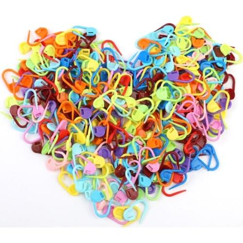 Nonvor 20/50/100/200/300Pcs Mix Color Plastic Locking Stitch Markers Crochet Latch Knitting Tools Needle Clip for Sewing Craft