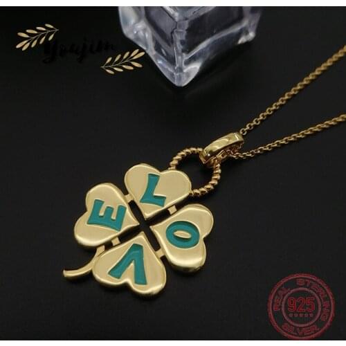 New luxury zircon 925 silver love four-leaf clover adjustable necklace Women noble fashion jewelry Monaco boutique gift