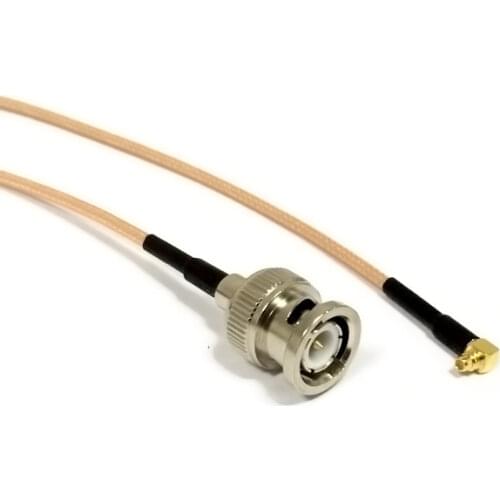 New BNC Male to MMCX Male Plug Right Angle Connector RG316 Wholesale Fast Ship 15CM Adapter