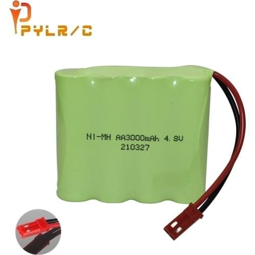Original 4.8v 3000mAh NiMH Battery For RC Cars Robots Tanks Gun Boats AA 4.8v Rechargeable Battery Pack With JST Plug