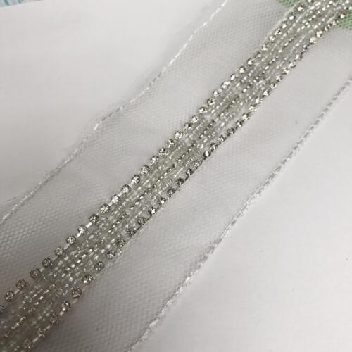 5.7 Yards Beaded Trimmings For Garment Rhinestone Applique Beads Trim For Wedding Dress