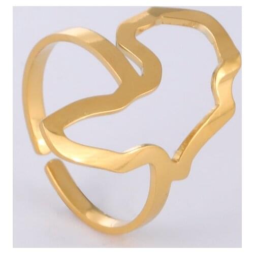 Cooltime Hip-hop Africa Map Ring for Women Men Girls Open Ring Africa Outline Map Weddings Rings Vintage Jewelry Accessories