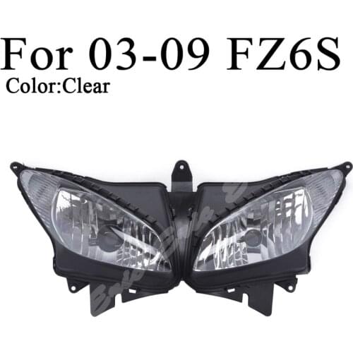 Motorcycle Front Headlight Lamp Assembly For Yamaha FZ6S 2003 2004 2005 2006 2007 2008 2009 Clear Lens