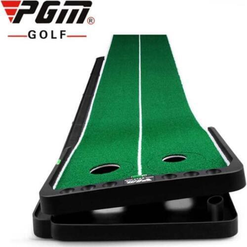 Crestgolf Updated Hole &Slope- Adjustable Golf Putting Mat Widen 9.84ft Two 360° Rotating Holes Indoor Outdoor Training Aids