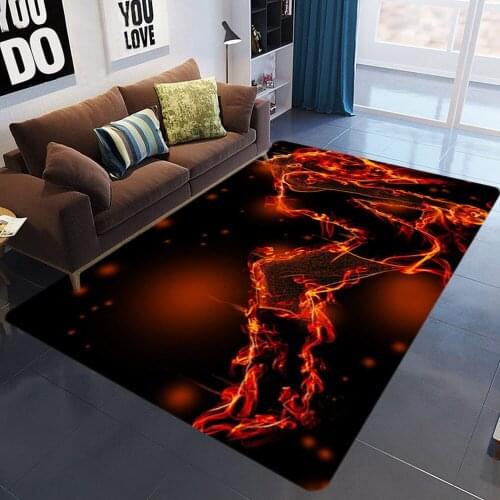 Flame Women Girl Carpet Home Sexy Lady Rugs for Bedroom Cartoon Rug Anti-Slip Doormat Floor Mats Black Area Rug for Living Room