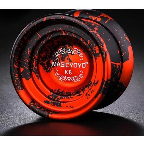 K8 Professional Unresponsive Yoyo with 8 Balls Bearing & 1 String - Red Black