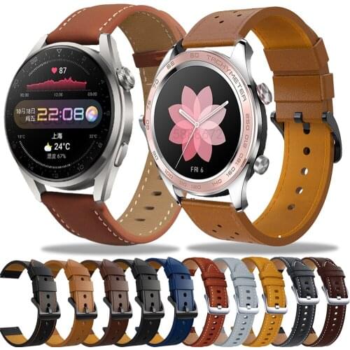 22mm Leather wristband For Huawei Watch 3/3 Pro/GT/GT2 46/Gt2 pro Strap Bracelet For Honor Watch Dream/magic 2 46mm Accessories