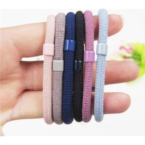 12PCS/LOT Simple Lace 6 Color Elastic Hair Bands For Girls Bohemian Headband Scrunchy Korean Bow Kids Hair Accessories For Women