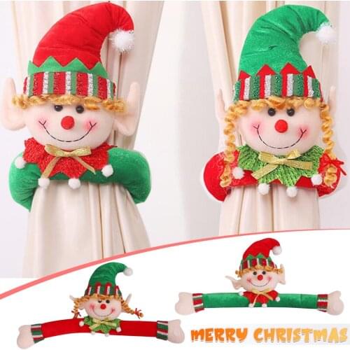 Christmas Ornament Knitted Wool Christmas Curtain Decor Merry Christmas Decor for Home Christmas Gifts 2020 Happy New Year L*5