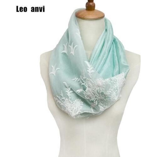 Summer silk Cotton Lace ring Infinity Chunky women Scarf Fashion Women Scarves Double circle foulard femme cachecol